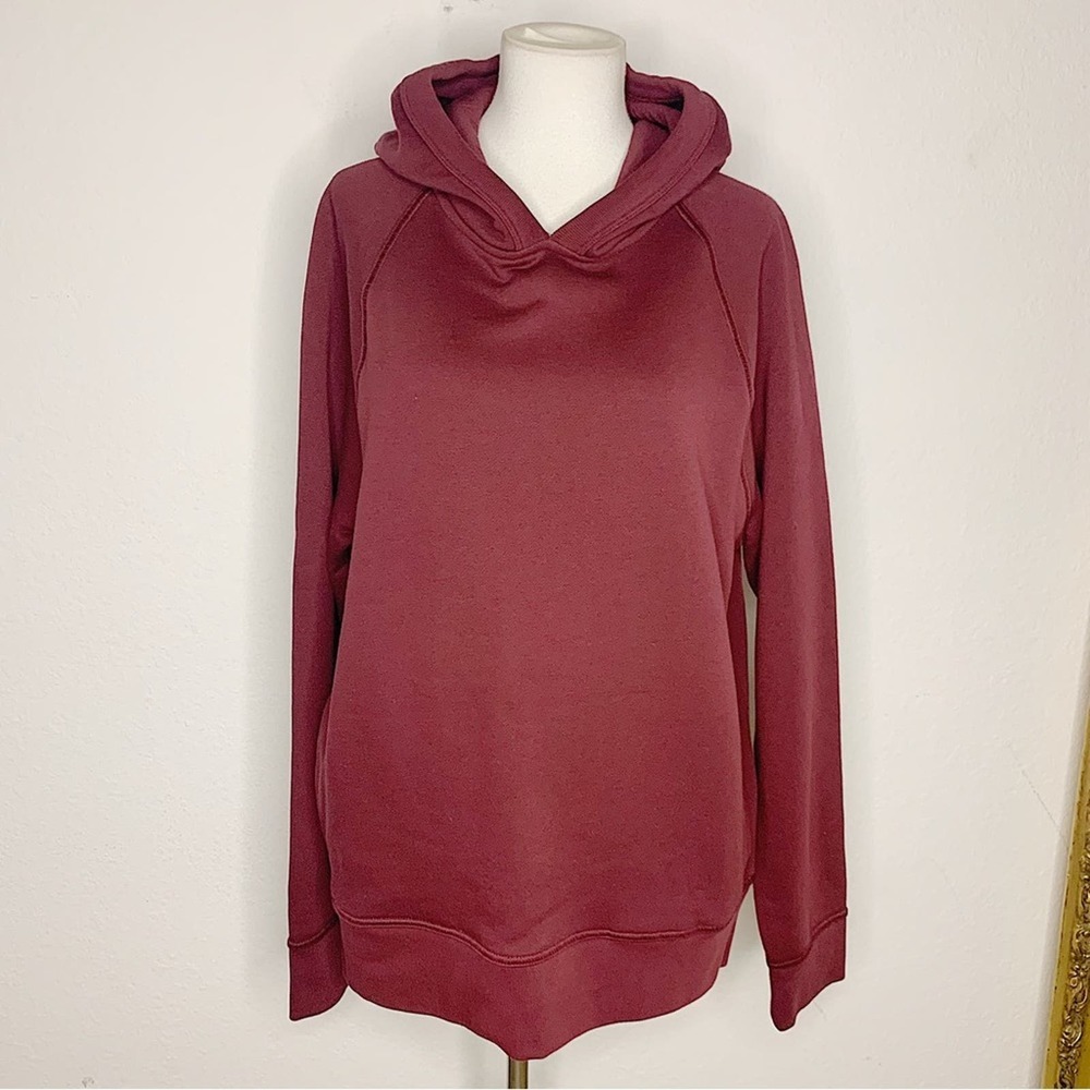 NWT Banana Republic Factory Clean Fleece Hoodie in Dark Cherry Size Medium